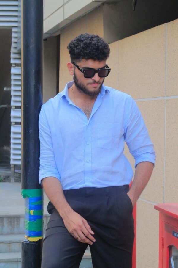 linen shirt price 899 2 Blue linen shirt