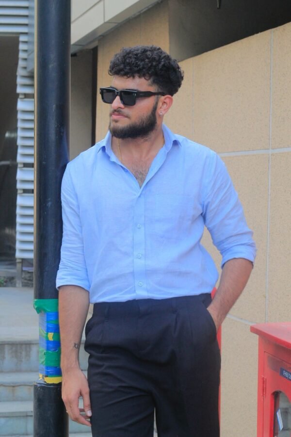 linen shirt price 899 Blue linen shirt